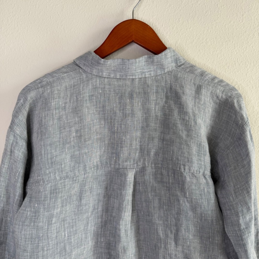 Eileen Fisher Organic Linen Button Down Shirt XS TP Classic Collar Quiet Luxury - Picture 9 of 10